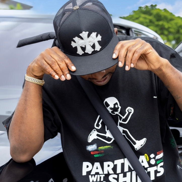 (Pre-Order) Unisex 1-of-1 Black "Partna Wid Da Shirts" | Oversized