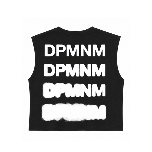 Women Sleeveless Black Blur Tee