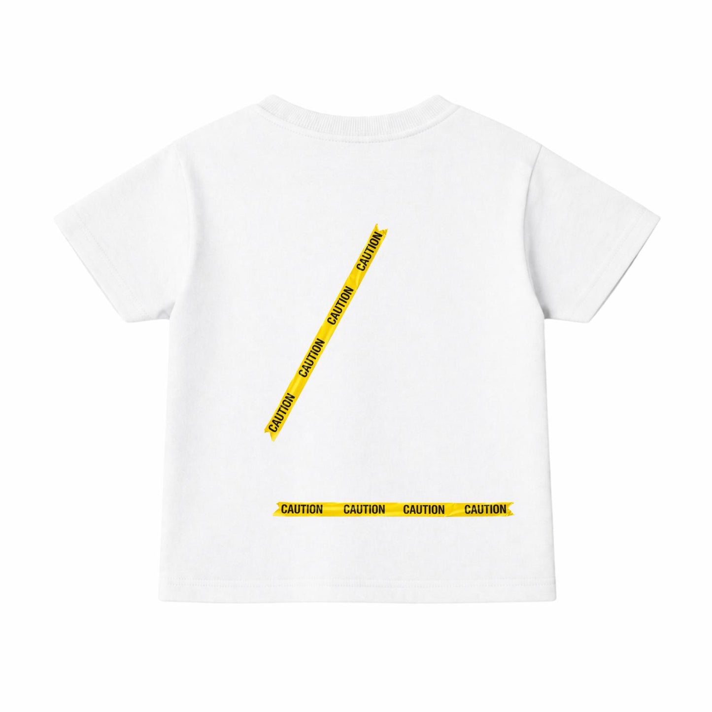 Kids White Caution Tape tee