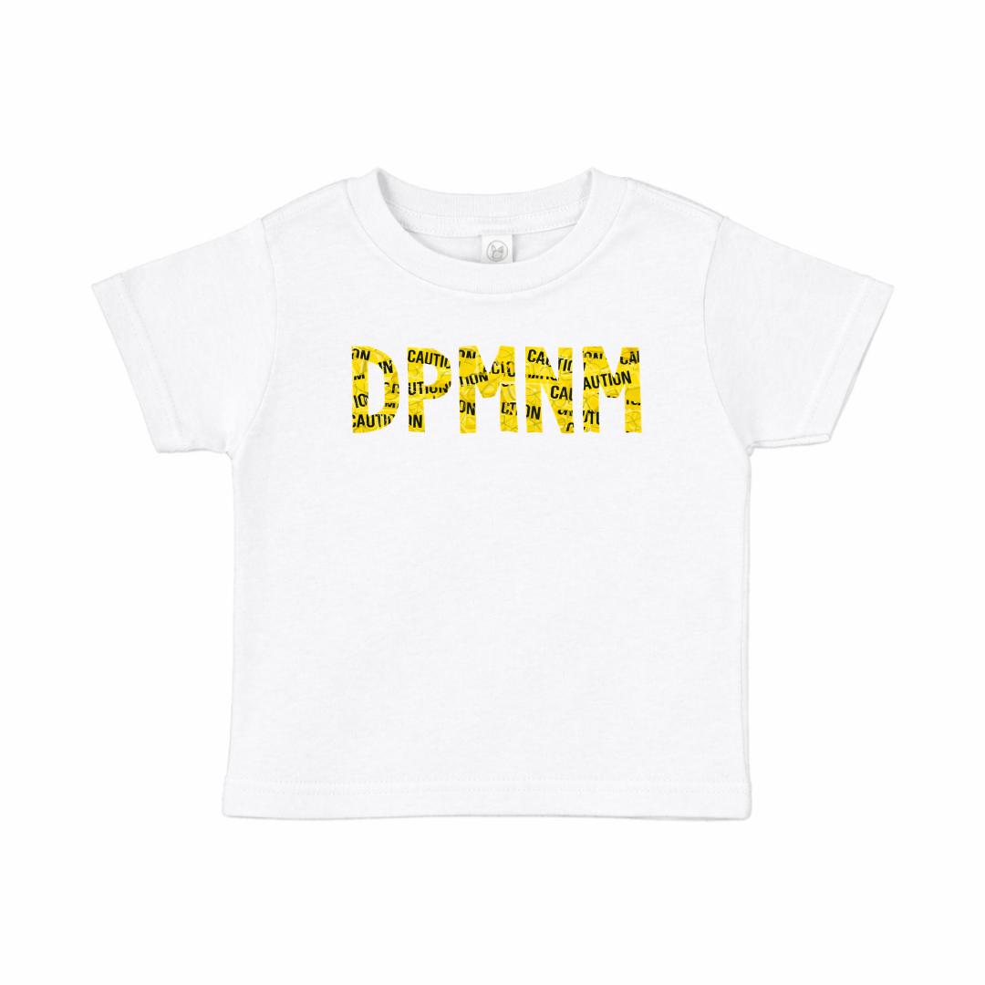 Toddler White Caution Tape tee