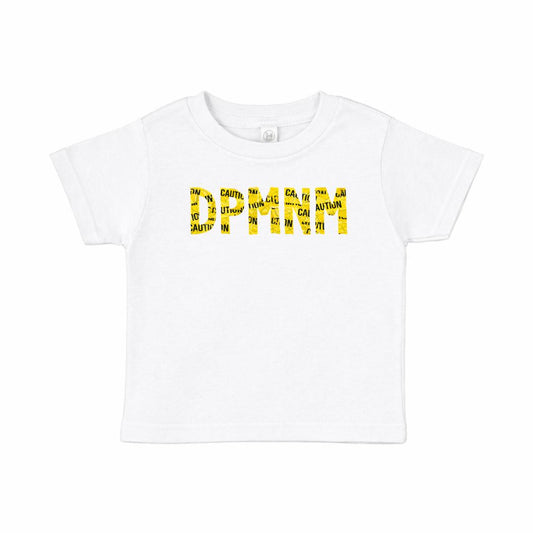 Toddler White Caution Tape tee