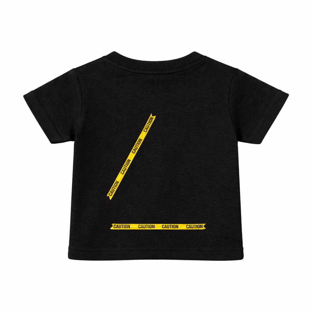 Toddler Black Caution Tape tee