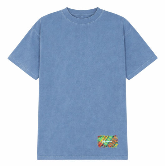 1 of 1 Oversized Faded Blue Madras Patch tee