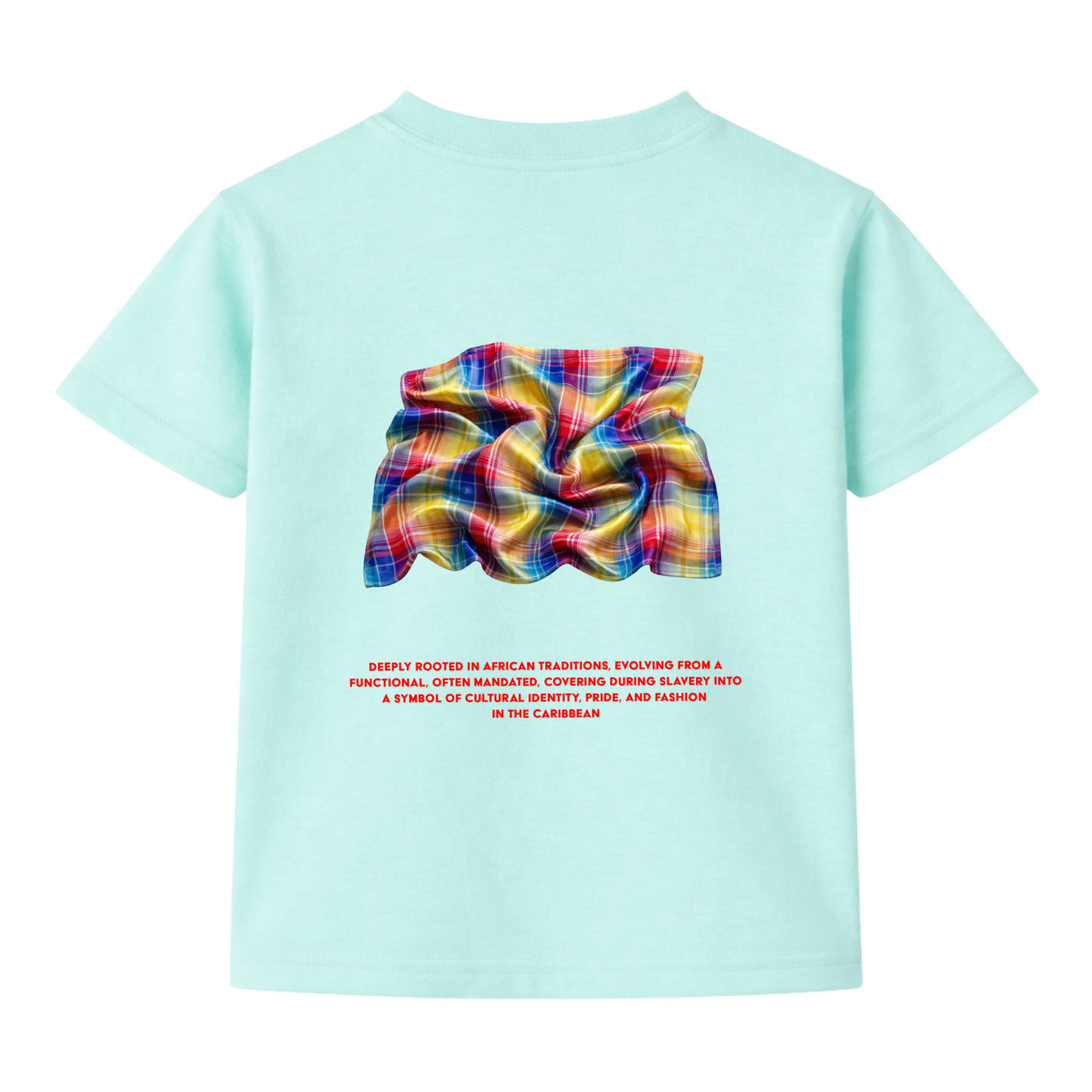 Unisex Turquoise Madras Scarf Tee