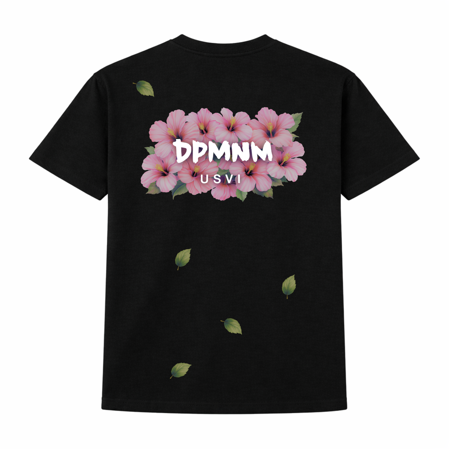 Unisex Black Hibiscus Tee