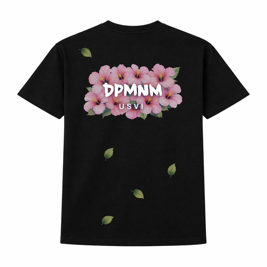 Unisex Black Hibiscus Tee