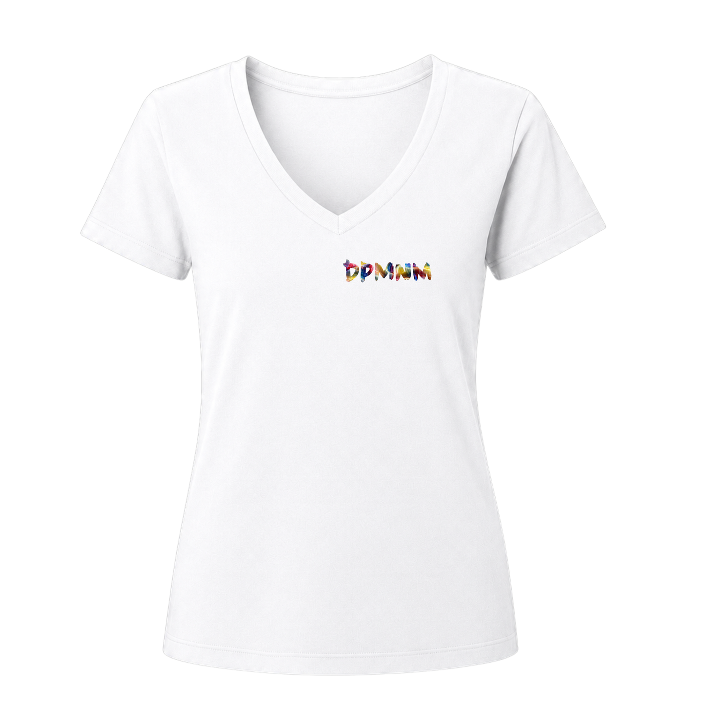 Women's White VI Madras V-Neck Tee