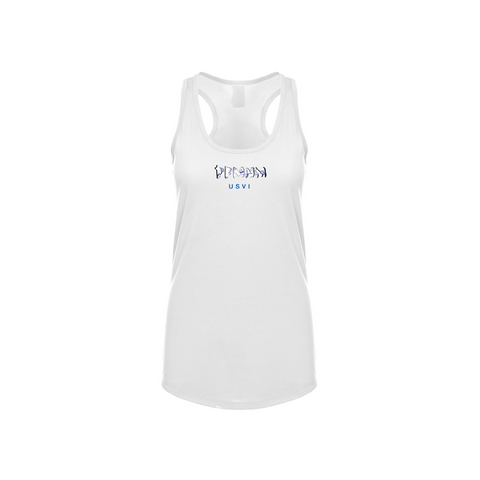 Womens White Chaney Racerback Tank